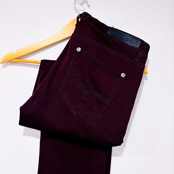 BLACK BULL Burgundy stretch pants men | Slim classic style | Size 36. * - Picture 9 of 10